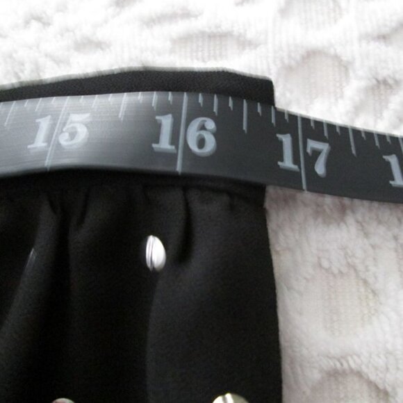 Michael kors Polka Dot Print Skirt- Silver Snap Embellishments-Large-Black-NWT - Picture 11 of 13